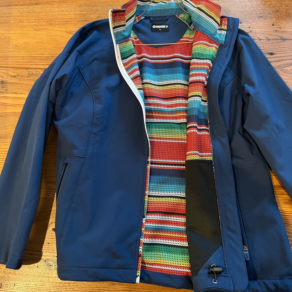 Hooey Blue Raincoat with Striped Lining